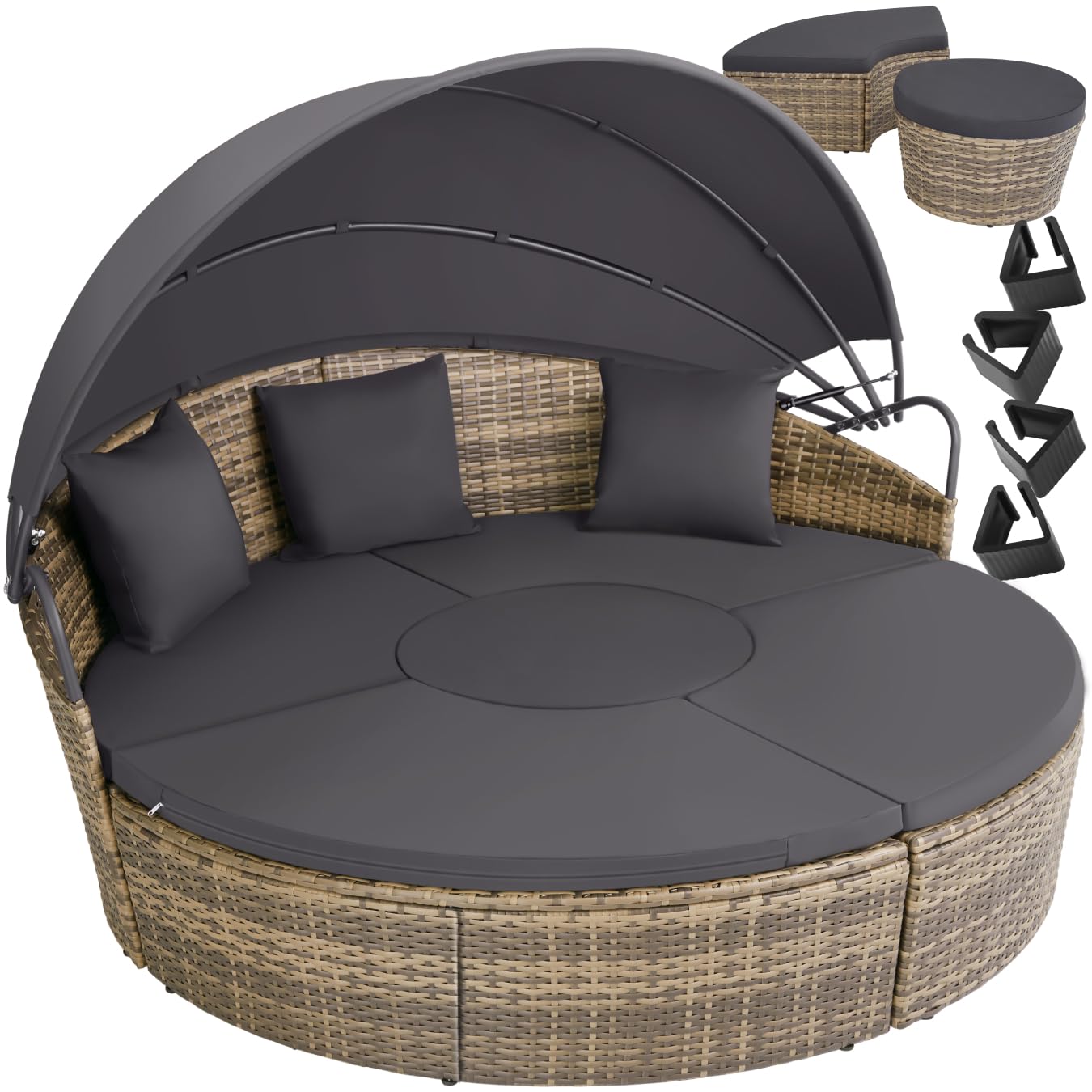 tectake Gartenmuschel Liege 2 Personen Natur
