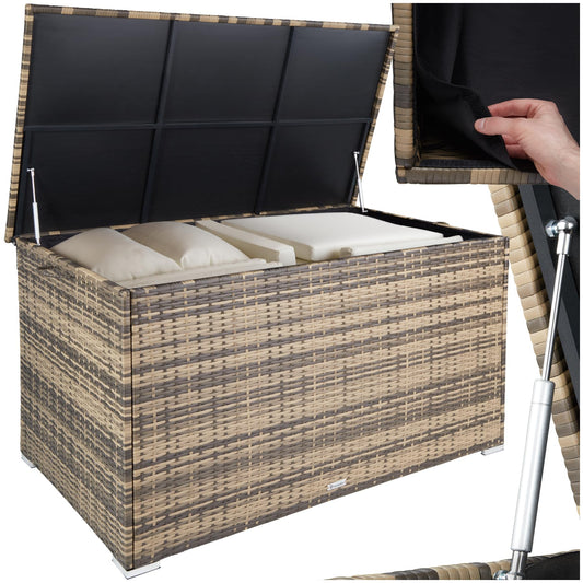tectake Garten Aufbewahrungsbox 750L UV-beständig Natur