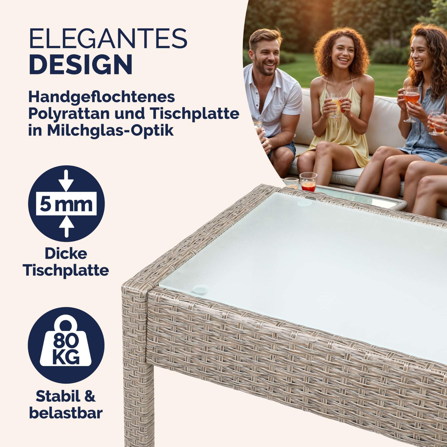 Casaria Garten Set Polyrattan 4 Personen Sessel Bank